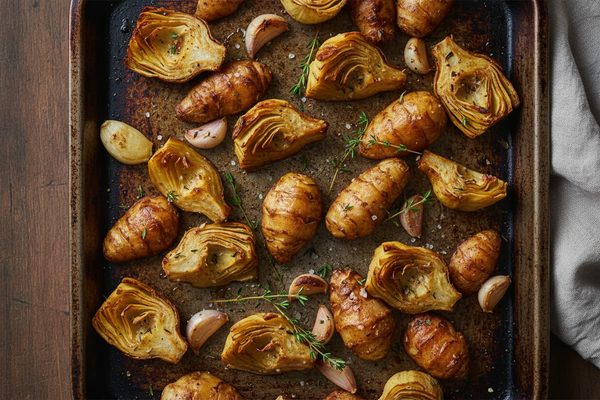 Garlic and Herb Roasted Jerusalem Artichokes