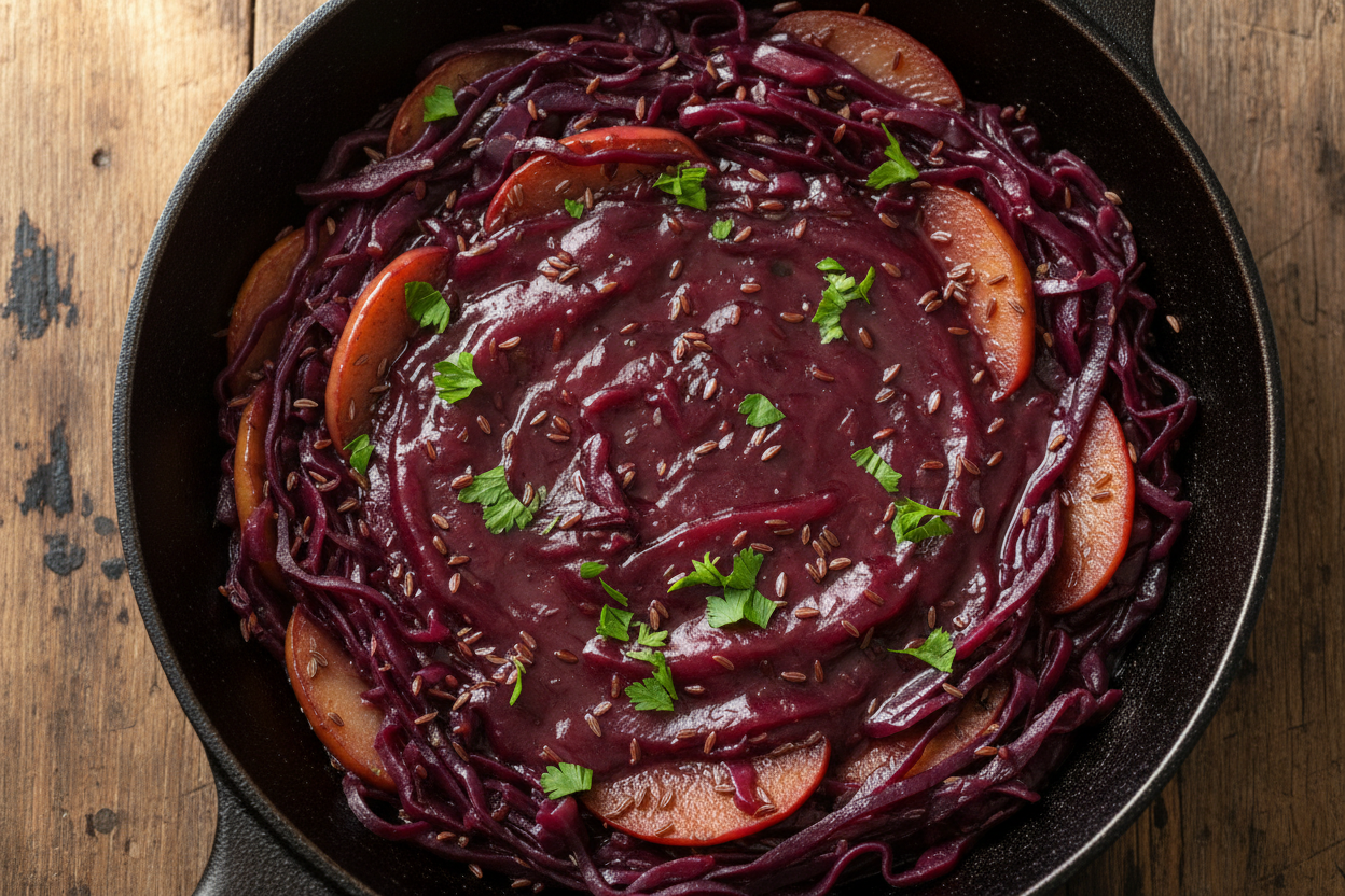 Braised Cabbage with Apple and Caraway