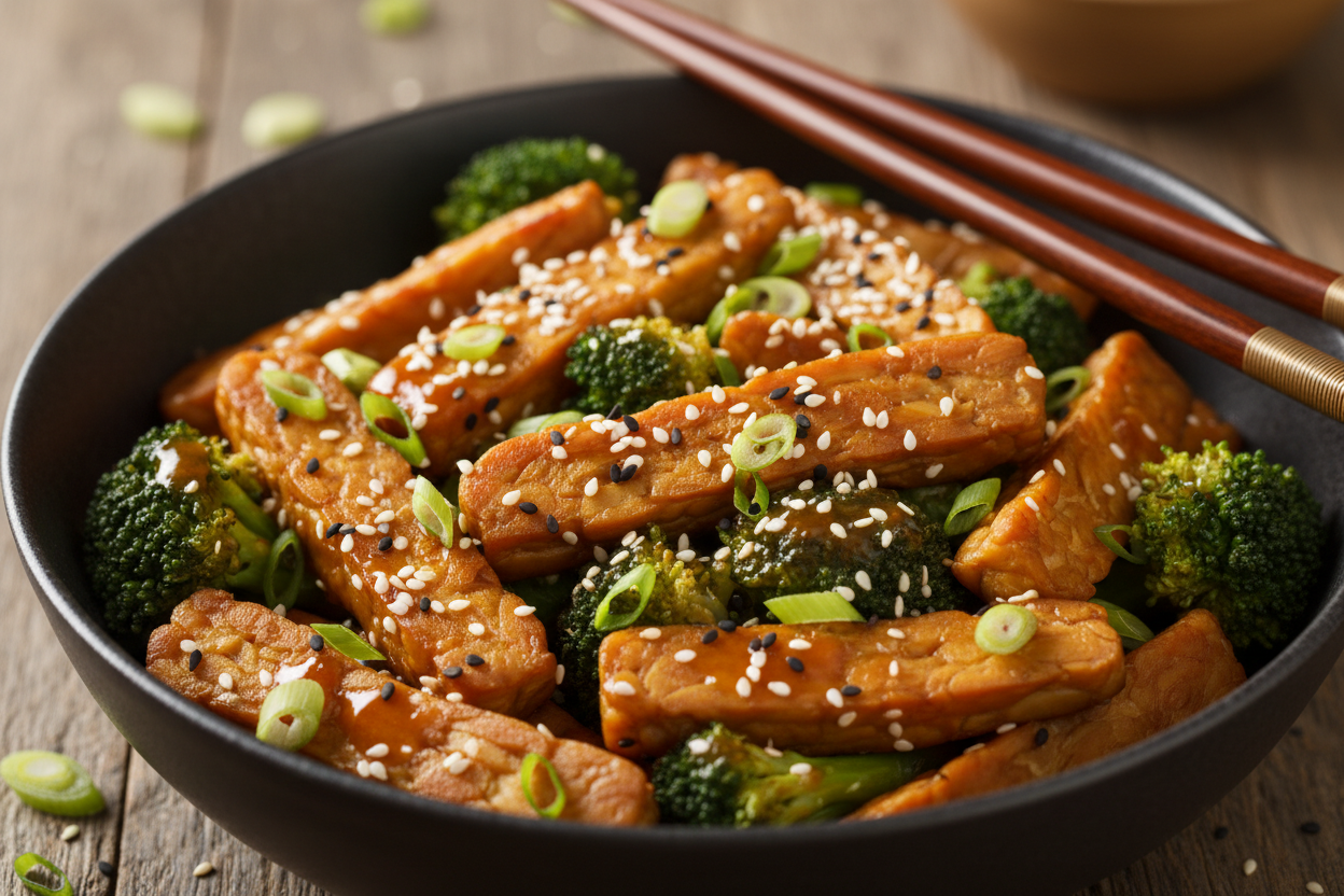 Tempeh Stir Fry with Broccoli and Sesame