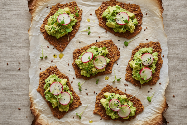 Flaxseed Crackers with Avocado