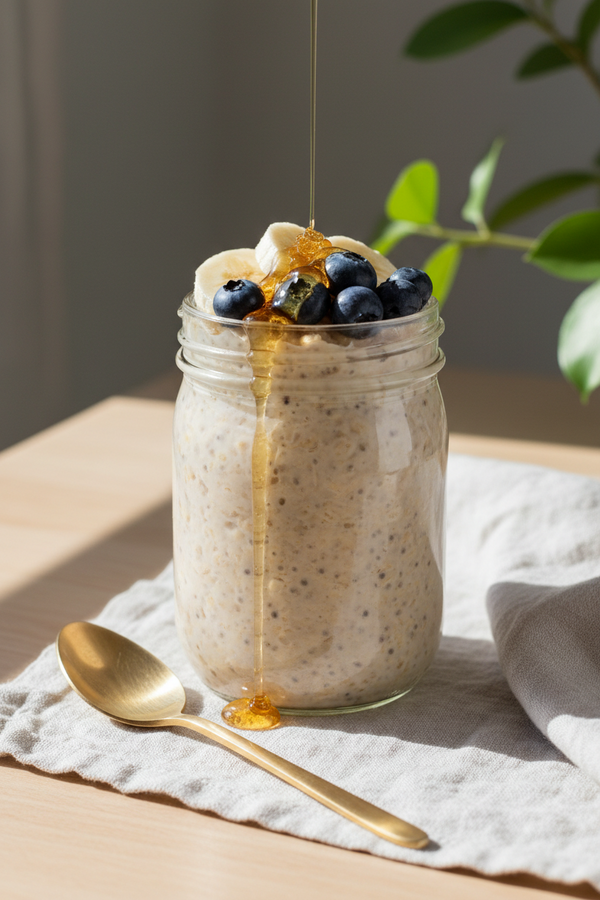 Overnight Oats with Chia Seeds and Kefir