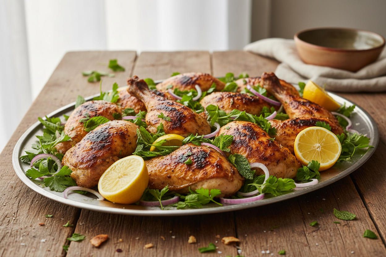 Yogurt-Marinated Chicken with Herb Salad