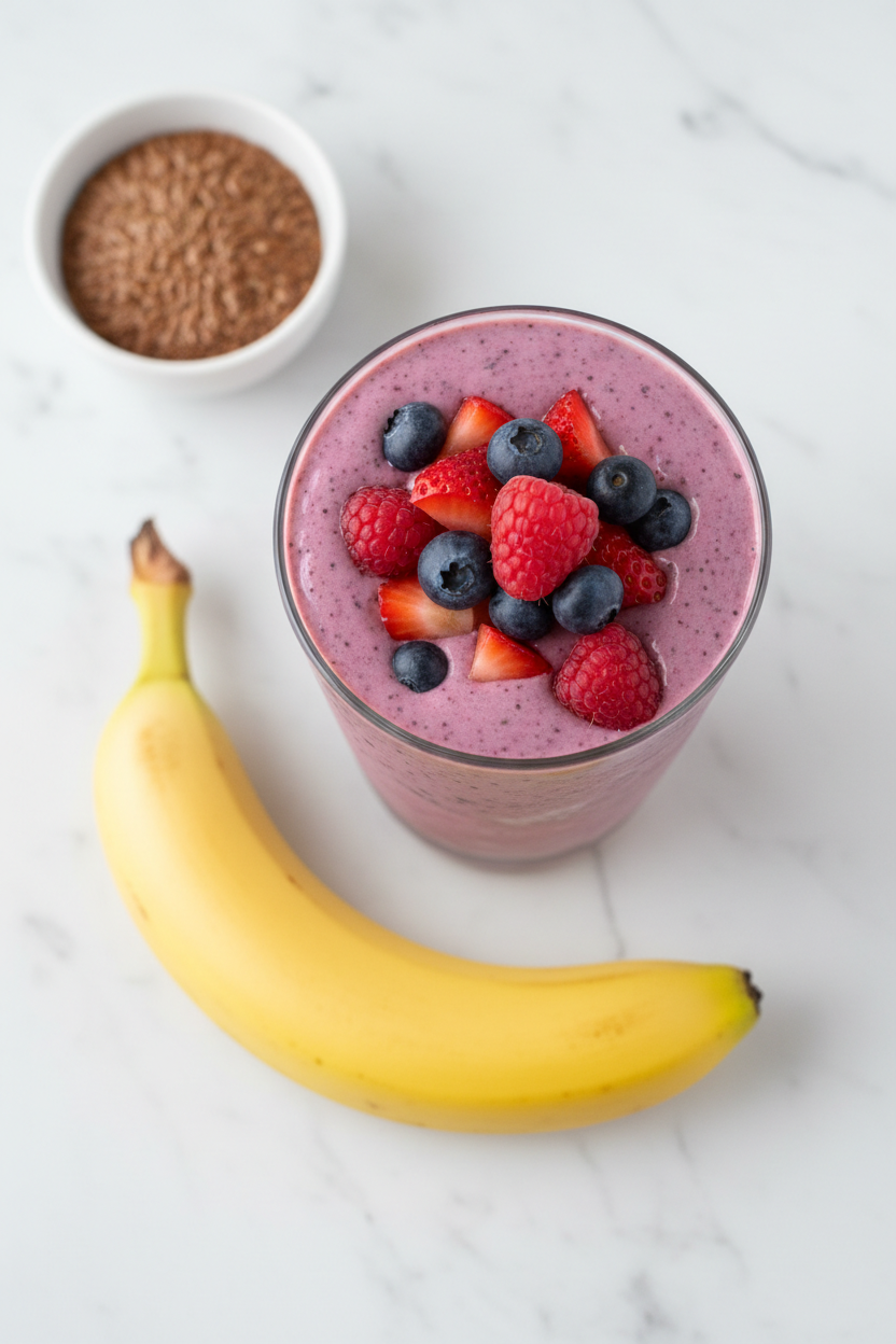 Kefir Smoothie with Banana and Berries