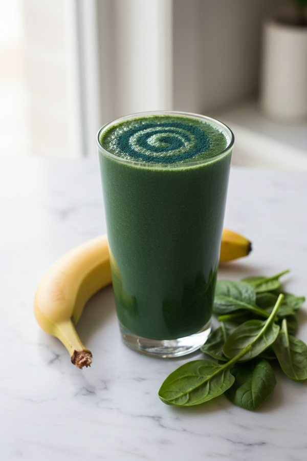 Green Smoothie with Spirulina and Banana