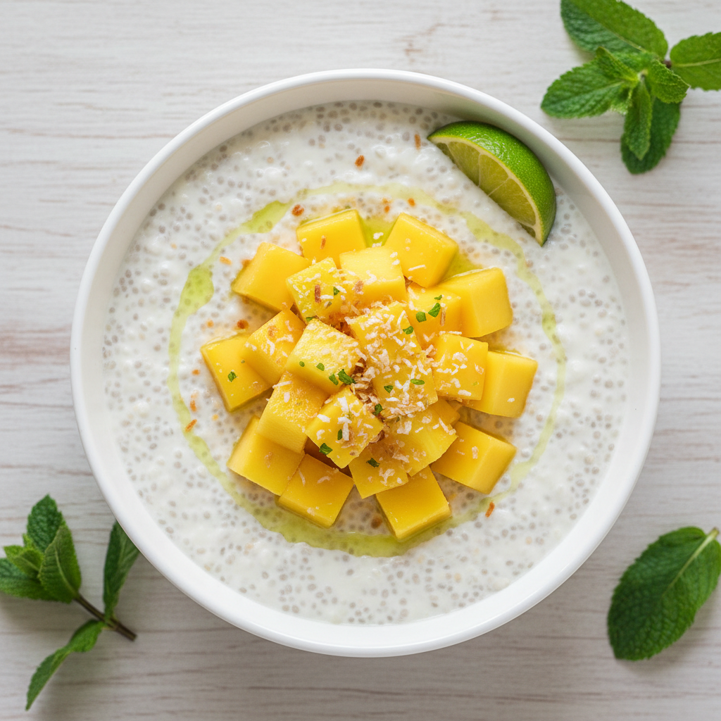 Overnight Chia Pudding with Mango