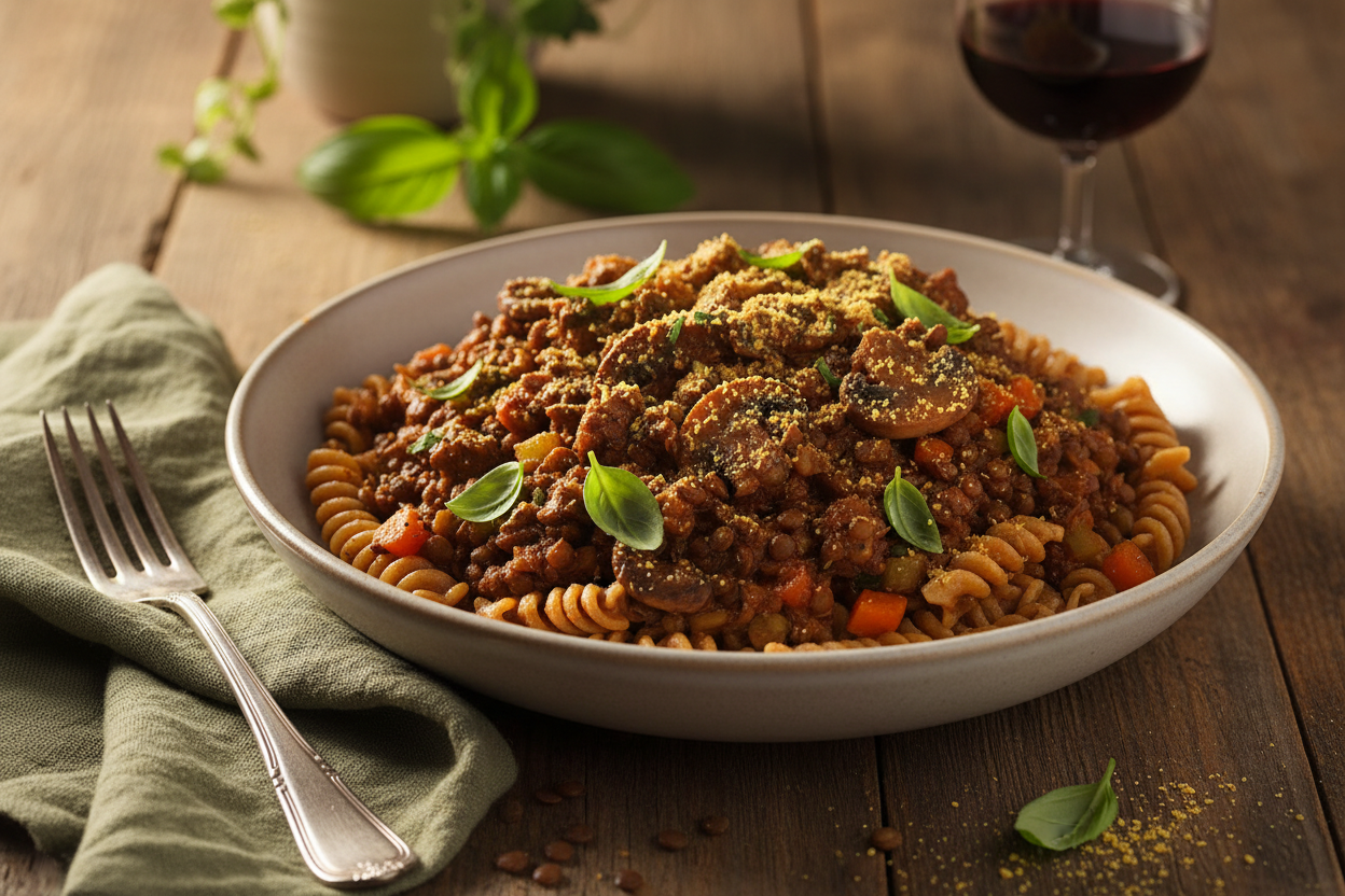 Mushroom and Lentil Bolognese