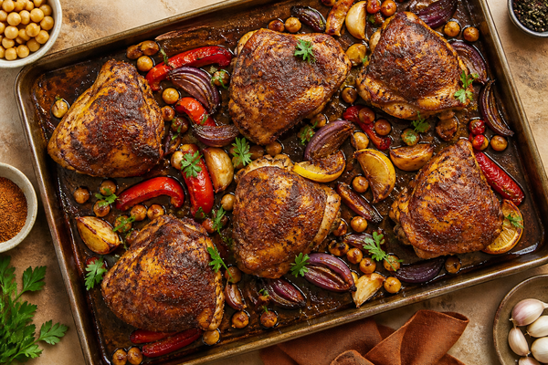 Baharat Roasted Chicken Thighs