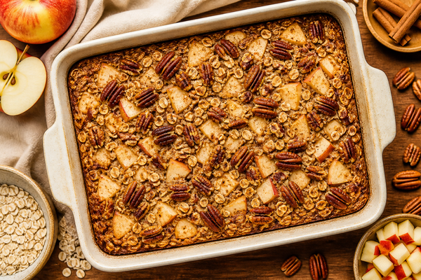 Baked Oatmeal with Apples and Pecans