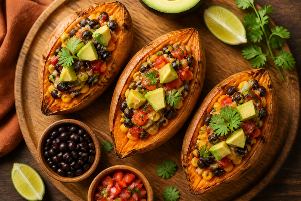 Black Bean Stuffed Sweet Potato