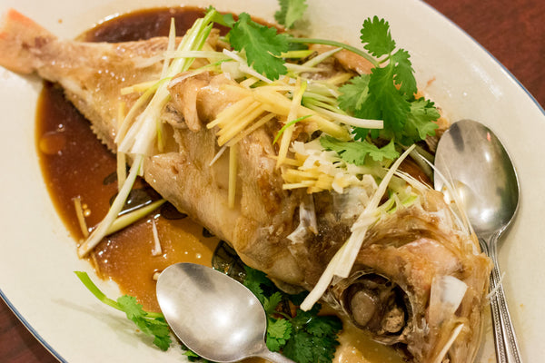 Cantonese-Style Steamed Fish with Ginger and Scallion Oil