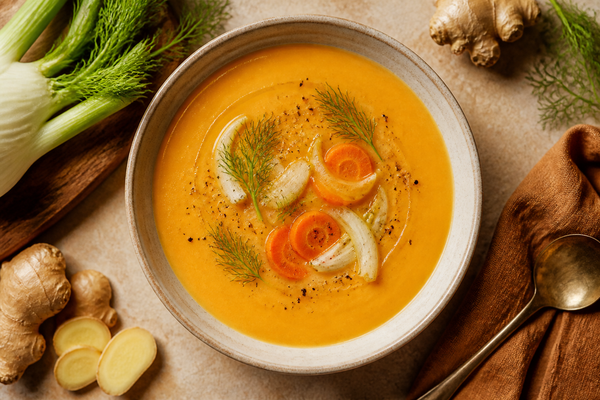 Carrot Fennel Soup with Ginger