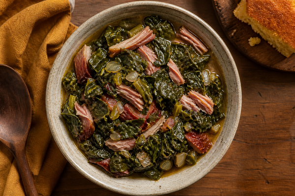 Collard Greens Stewed with Smoked Turkey