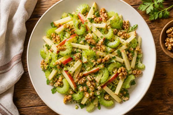 Crunchy Celery Apple Walnut Salad