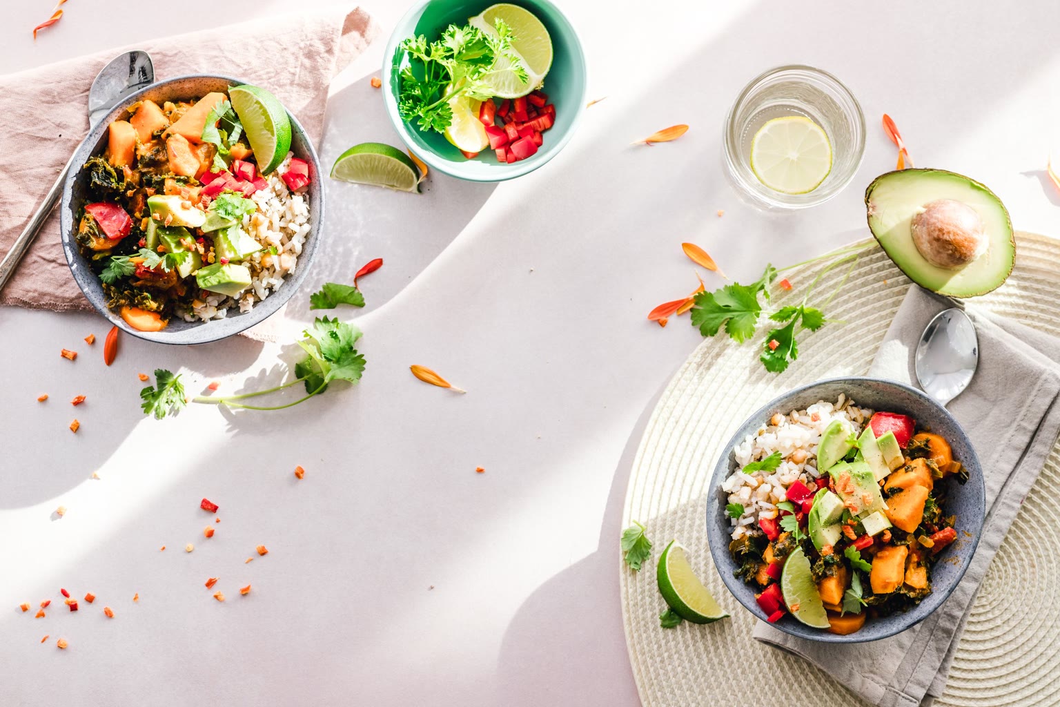 Overhead fiber foods oats beans greens fruit