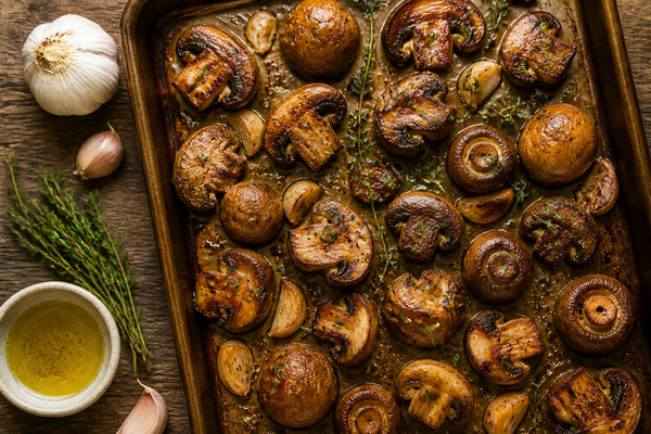 Garlic Thyme Roasted Mushrooms
