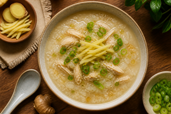 Gentle Ginger Chicken Congee