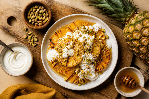 Grilled Pineapple with Yogurt and Pistachios