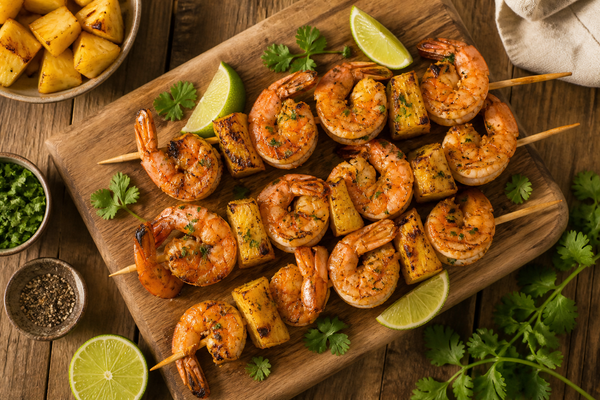 Grilled Shrimp and Pineapple Skewers