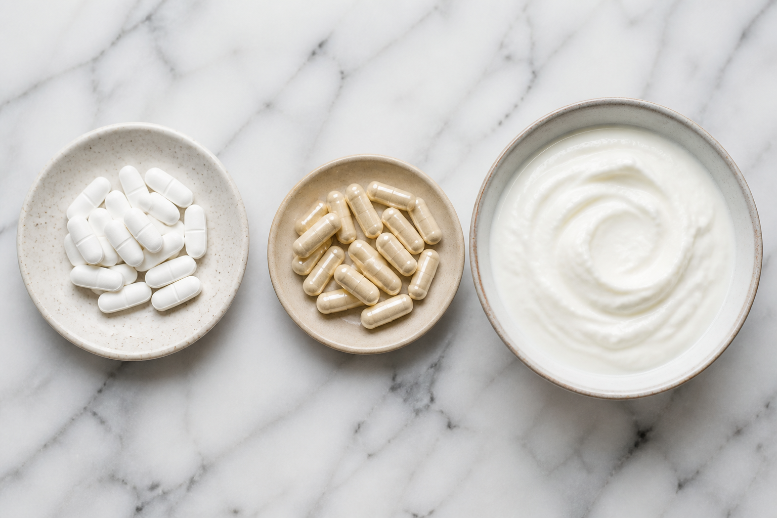 Flat lay of antibiotic pills