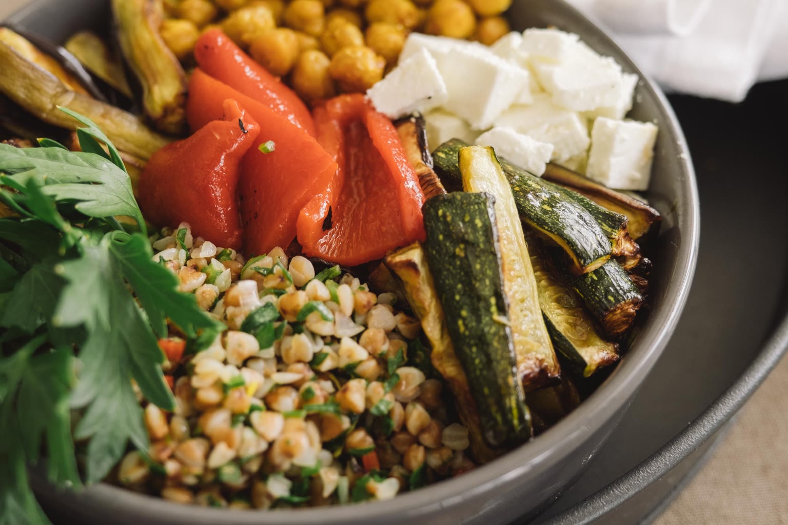 Millet white bean tahini bowl