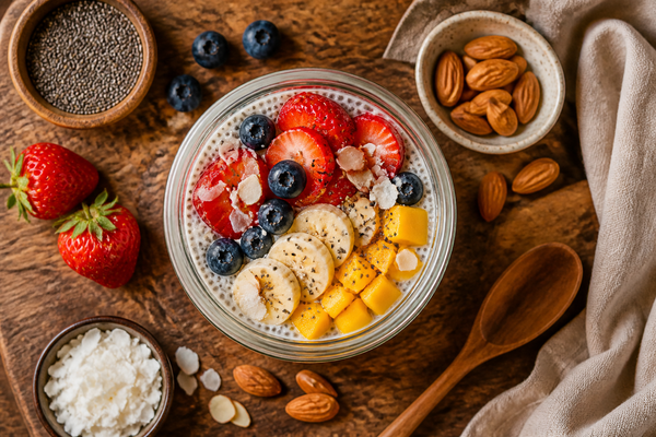 Overnight Chia Pudding with Fresh Fruit