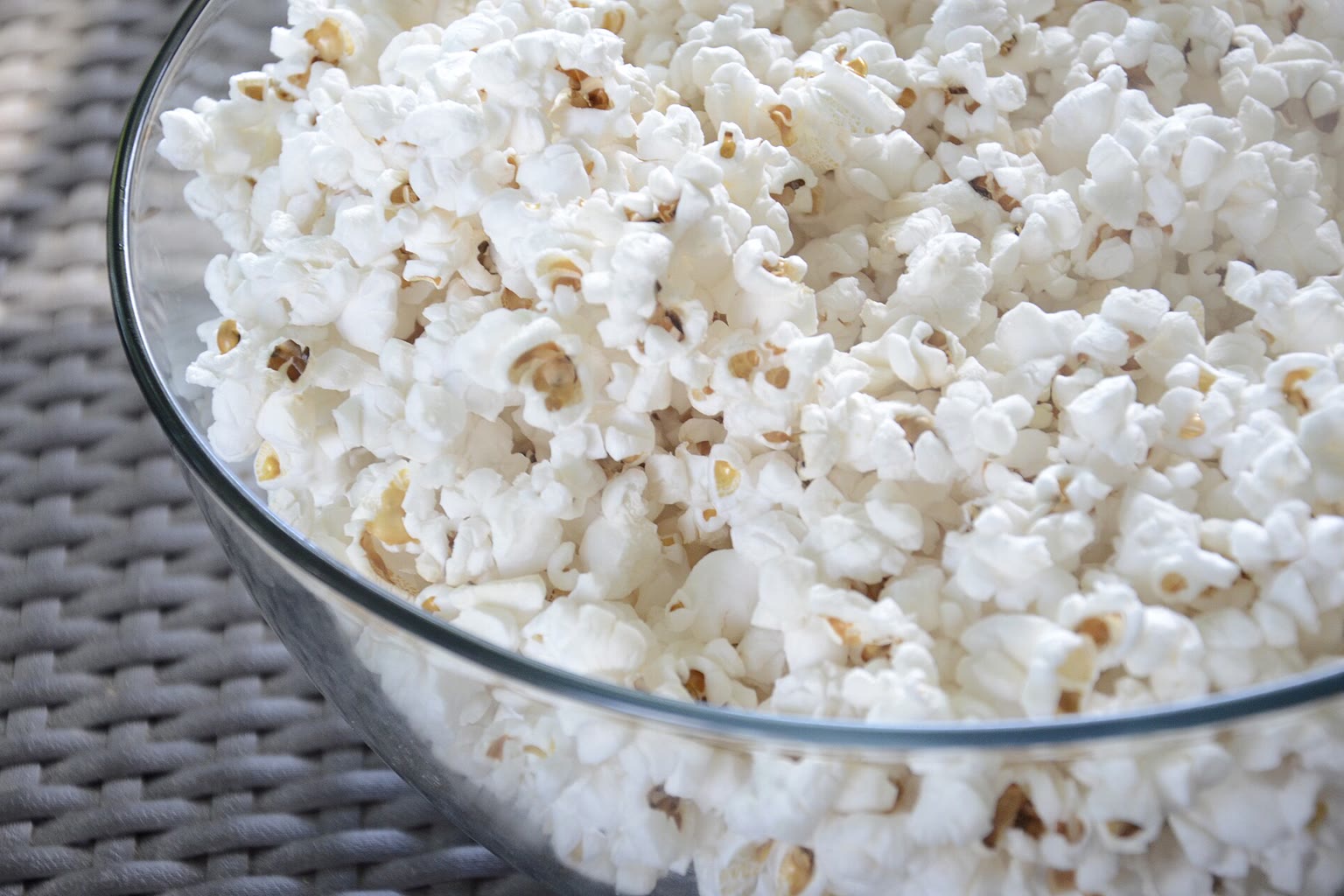 Bowl of air-popped popcorn