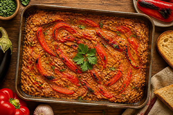 Roasted Eggplant and Red Pepper Dip