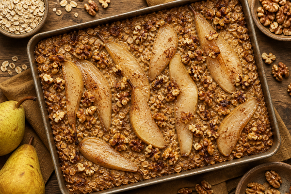 Roasted Pear and Walnut Oatmeal