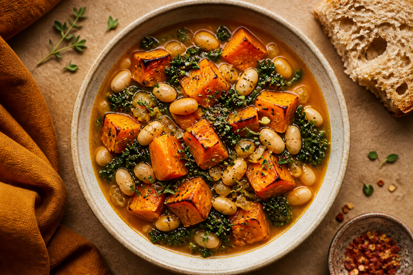 Roasted Pumpkin and White Bean Stew