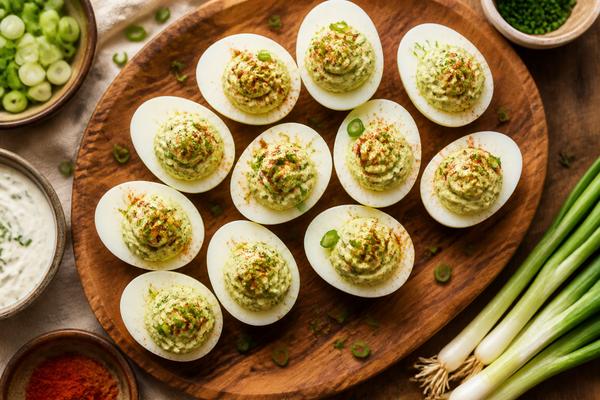 Scallion Yogurt Deviled Eggs