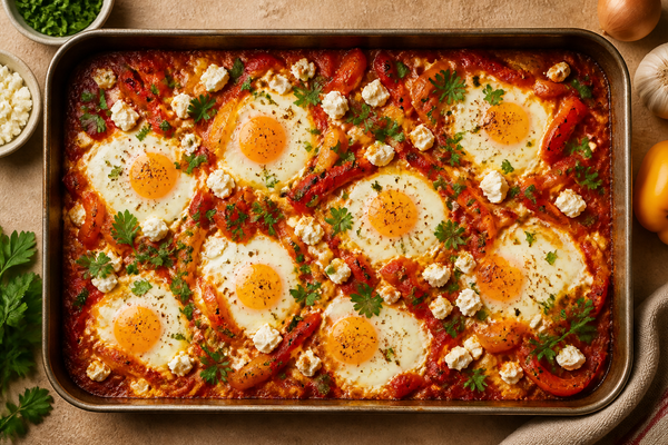 Shakshuka with Feta and Fresh Herbs