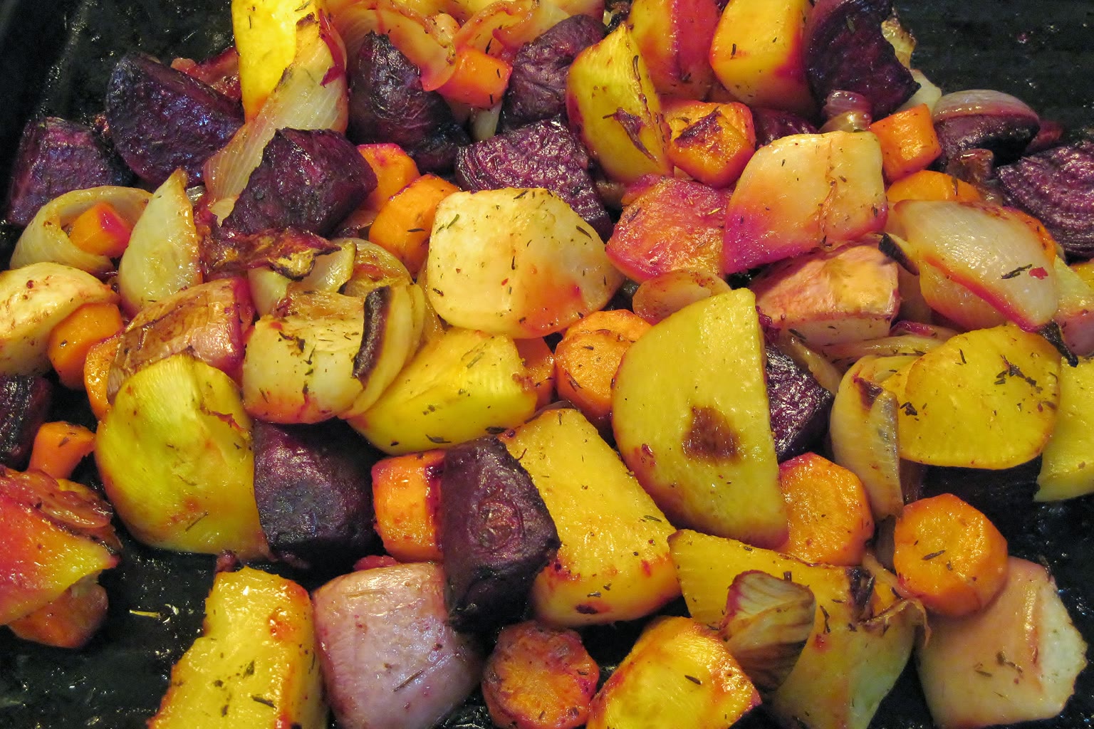 Roasted carrots beets and parsnips