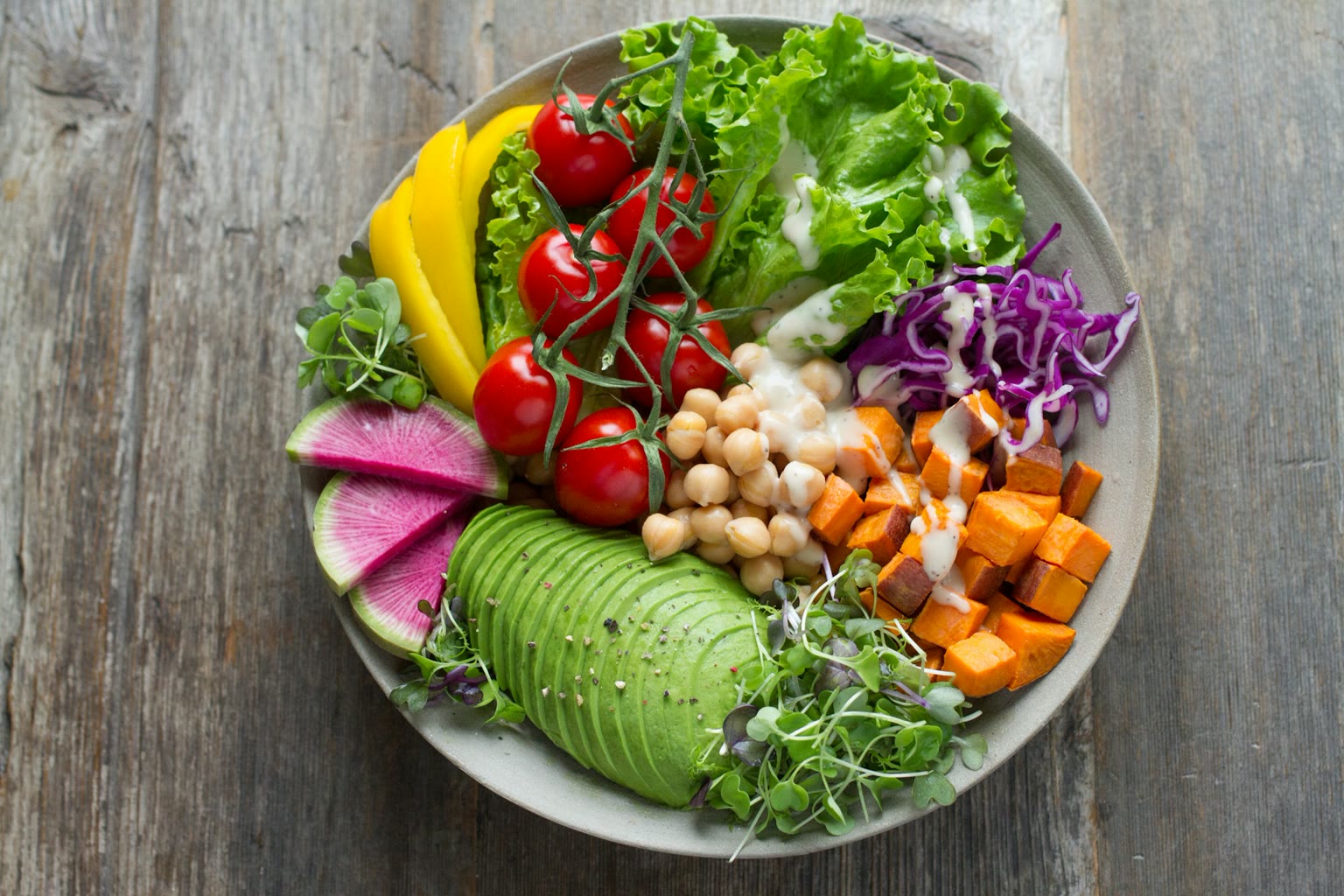 Small portion meal on dinner plate