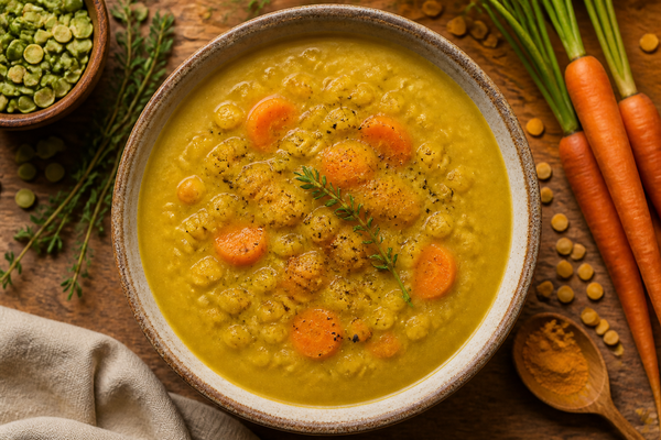 Split Pea Soup with Turmeric and Carrots