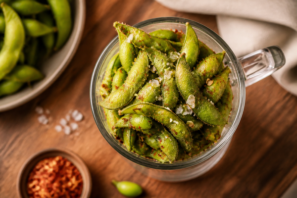 Steamed Edamame with Sea Salt and Chili