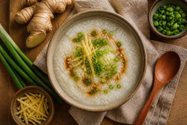 Warming Congee with Ginger and Scallions