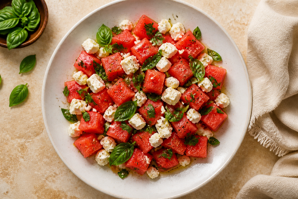 Watermelon Feta Basil Salad