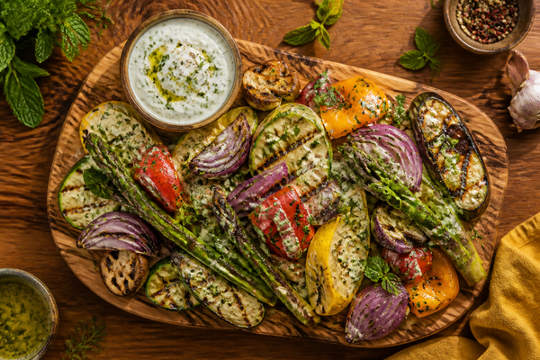 Yogurt and Herb Marinated Grilled Vegetables