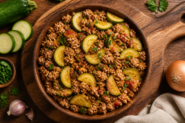 Zucchini and Ground Turkey Skillet